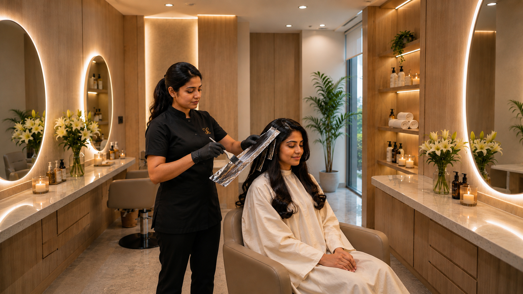 Hair coloring service at SheZone Beauty Lounge